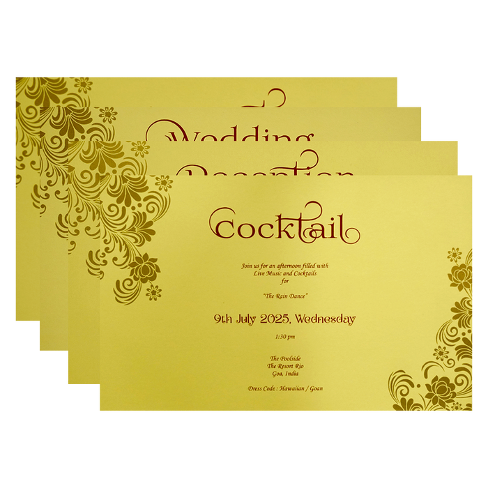 Light Yellow Wedding Card