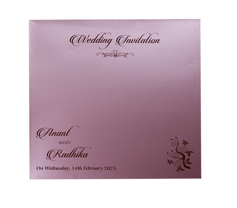 Lavender Embossed Pattern Wedding Invitation