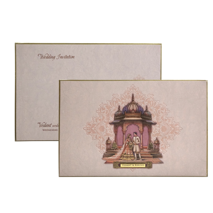 Dusty Pink Premium Embossed Marriage Card