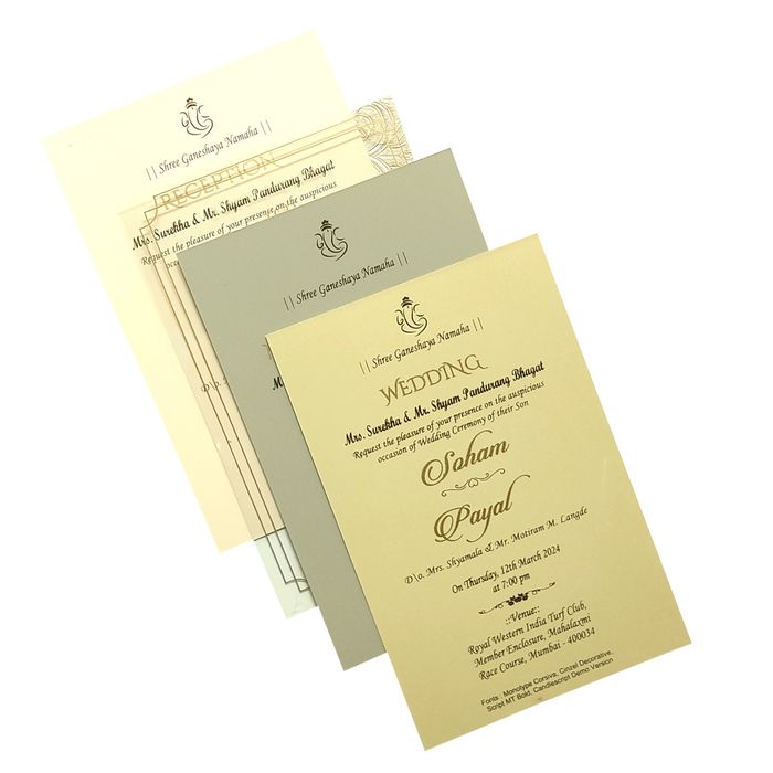 Cream Floral Tracing Invitation Card