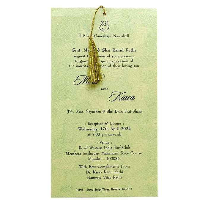 Light Pale Blue Single Sheet Invitation