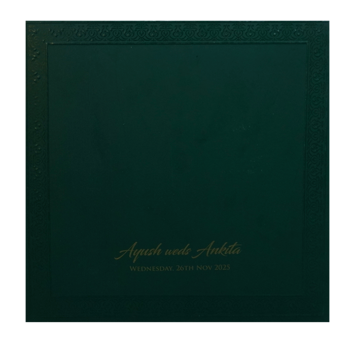 Green MDF Wedding Card