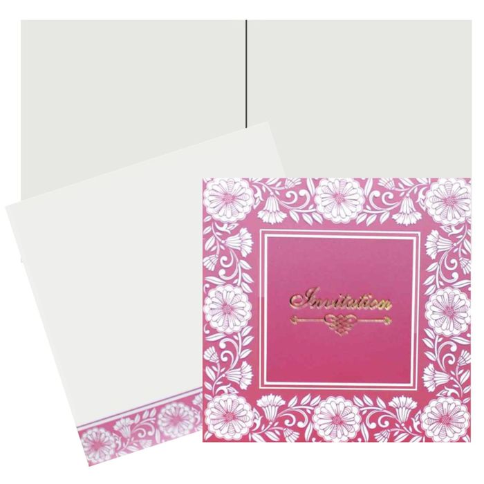 Sparkling Pink Shading With Bloom Theme Wedding Card - KNK43323