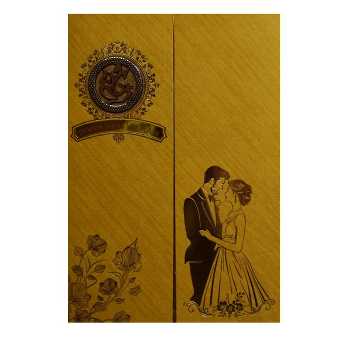 Gold Shiny Ganesha Wedding Card