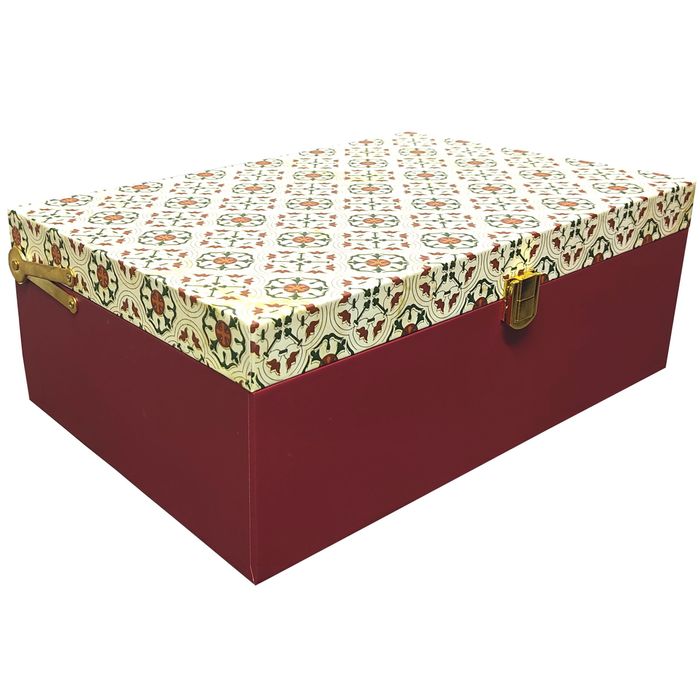 Red Floral Box Invitations-KBX0405