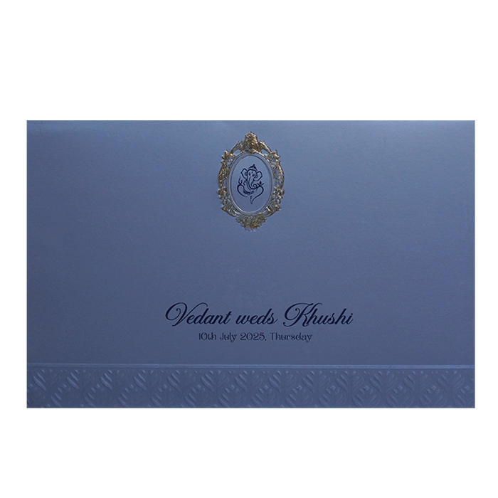 Light Blue Design Wedding Card