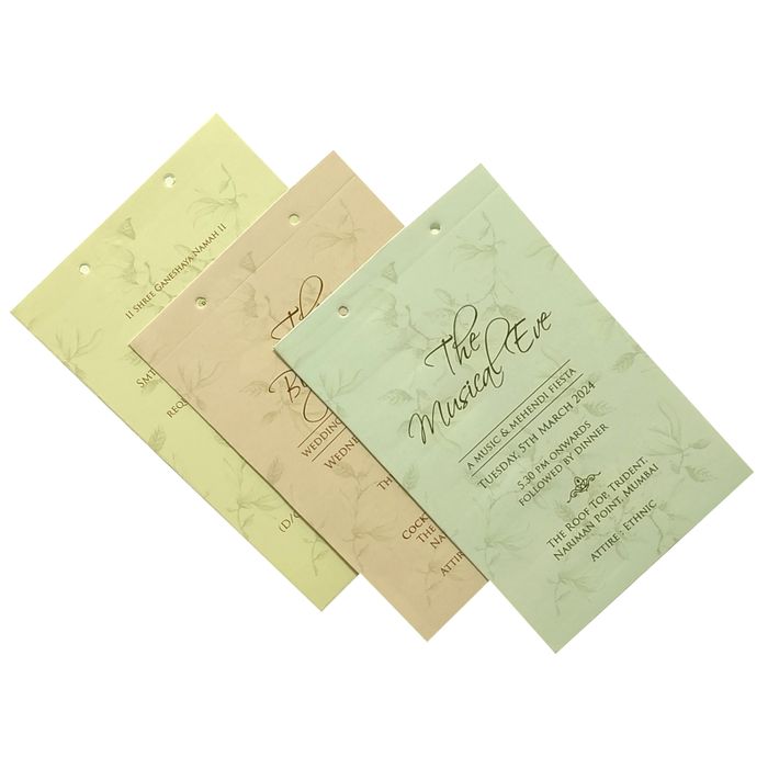 Pink floral board cut invitation card