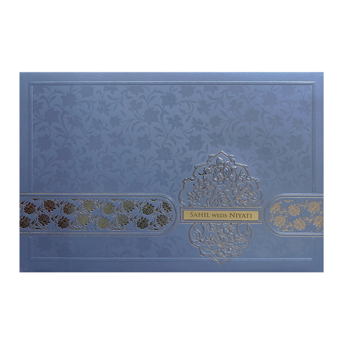 Light Blue Floral Marriage Invitation