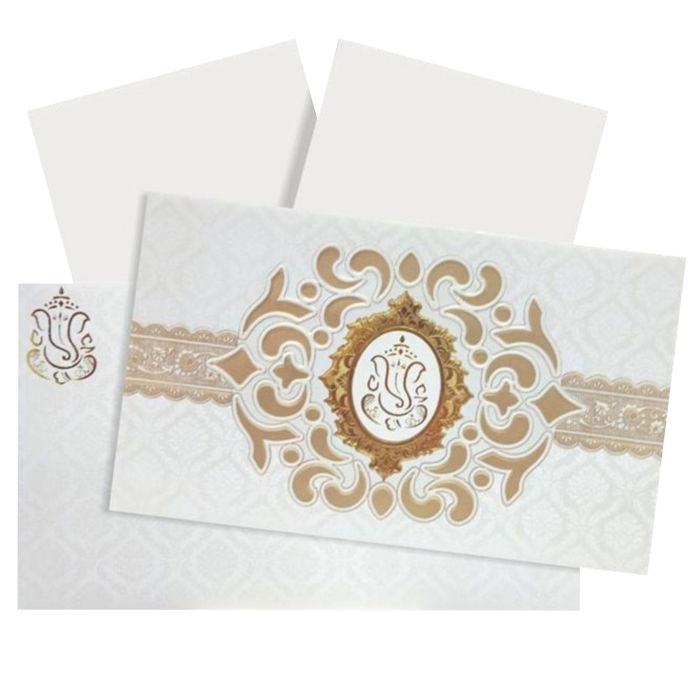 Gold Foiling Ganesha Invitation Card-Knk30720