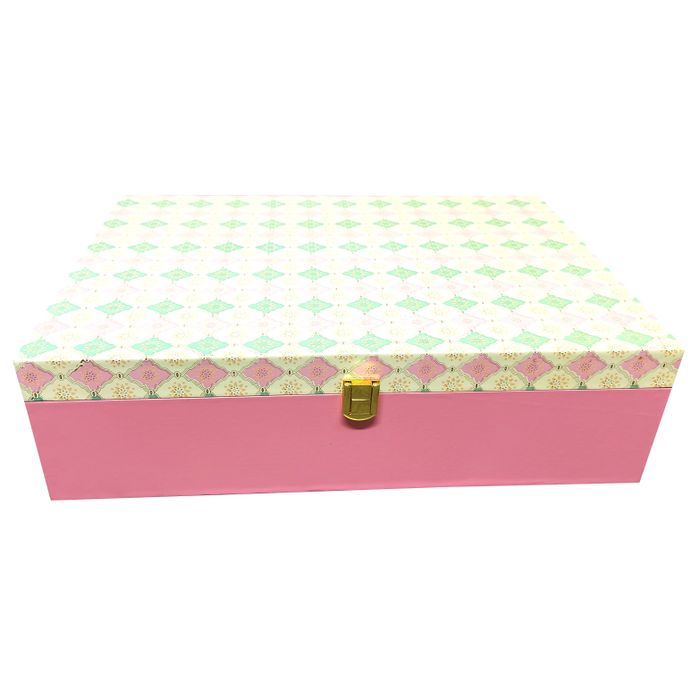 Pink And Green Large Box Invitation-KBX0603