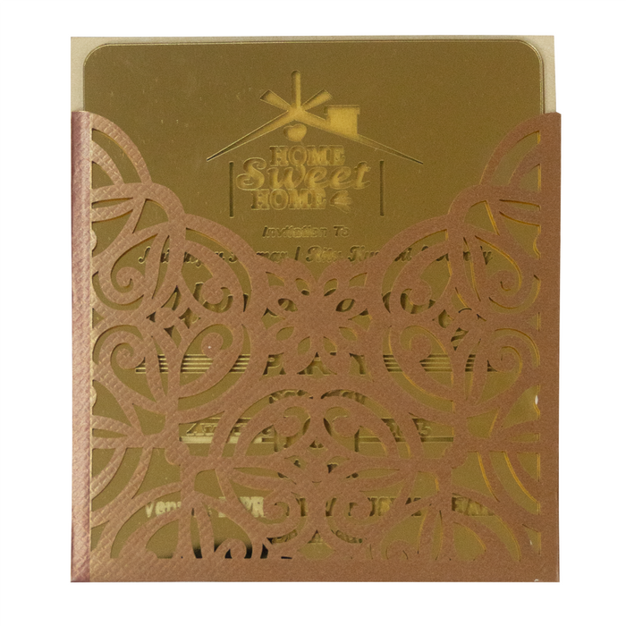 Brown Laser Cut with Acrylic Wedding Invitation Card
