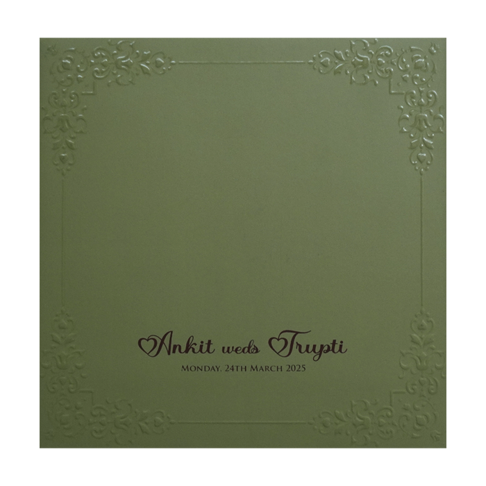 Olive Green MDF Marriage Card