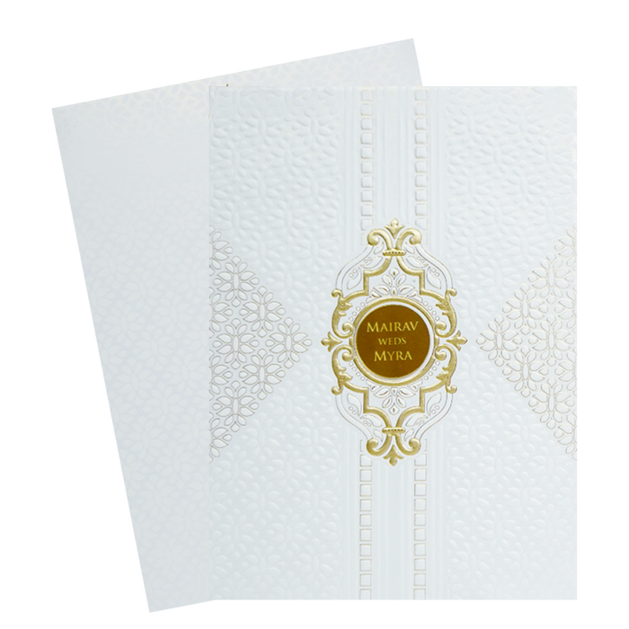 White Acrylic Embossed Wedding Invitation
