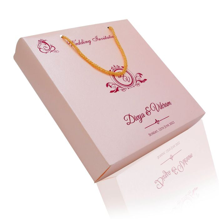 Pink gold foiling sweet box card