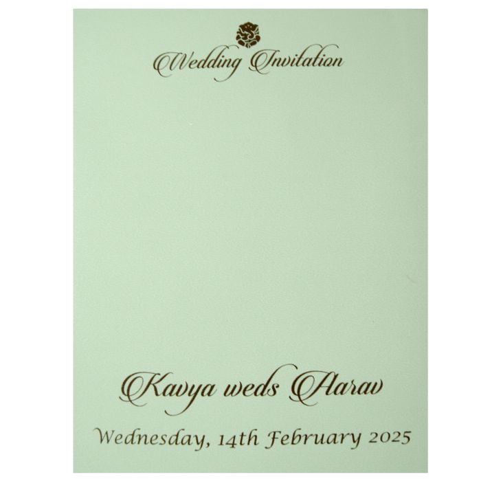 Pista Green Laser Cut Single Invitation Card