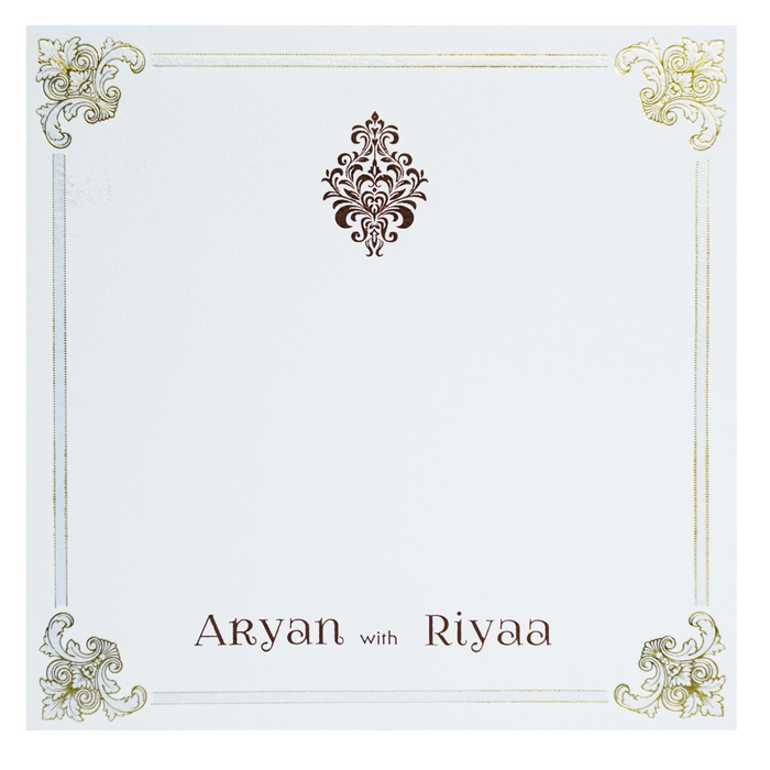 White Floral Border Single Card
