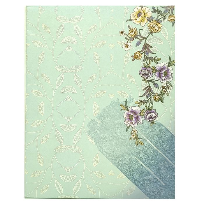 Light blue flower design scodix invitation card