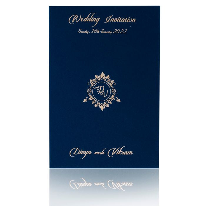 Gold Acrylic Floral Wedding Invitation Card