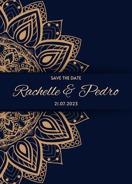 Traditional Blue Aesthetic Wedding Invitation