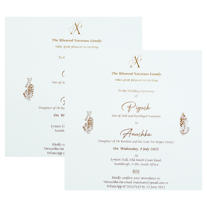 White Ganesh Wedding Card