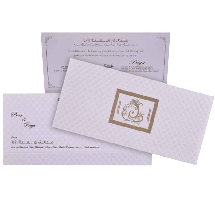 White Ganesha Invitation Card