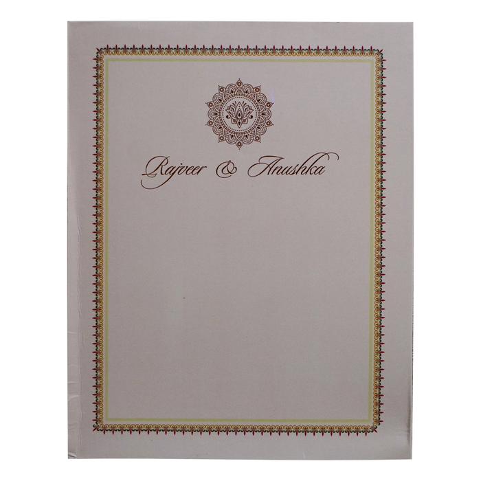 Peach Tracing Wedding Card Design