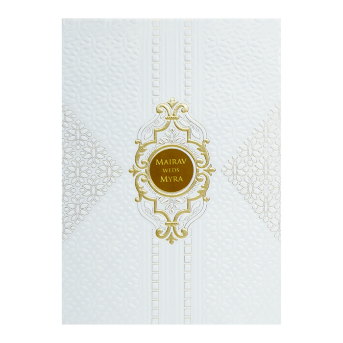 White Acrylic Embossed Wedding Invitation
