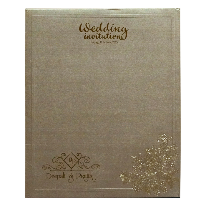 Brown Padded Wedding Card