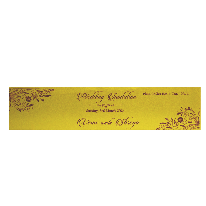 Amber Yellow Velvet Scroll Card