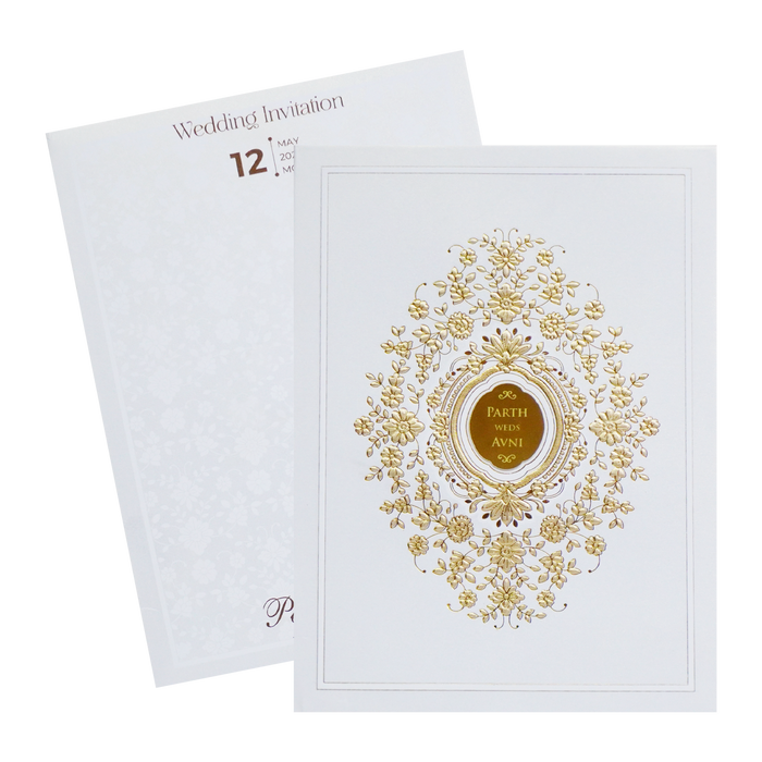 White Fancy Floral Invitation
