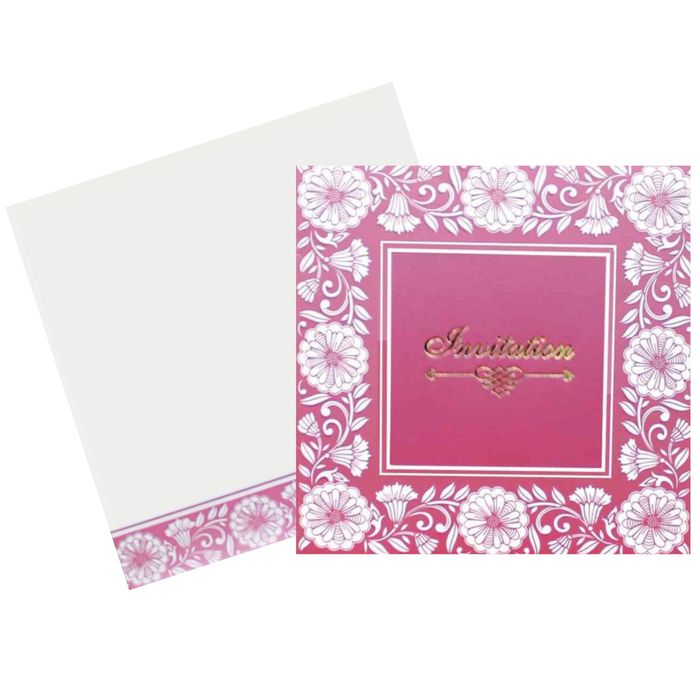 Sparkling Pink Shading With Bloom Theme Wedding Card - KNK43323