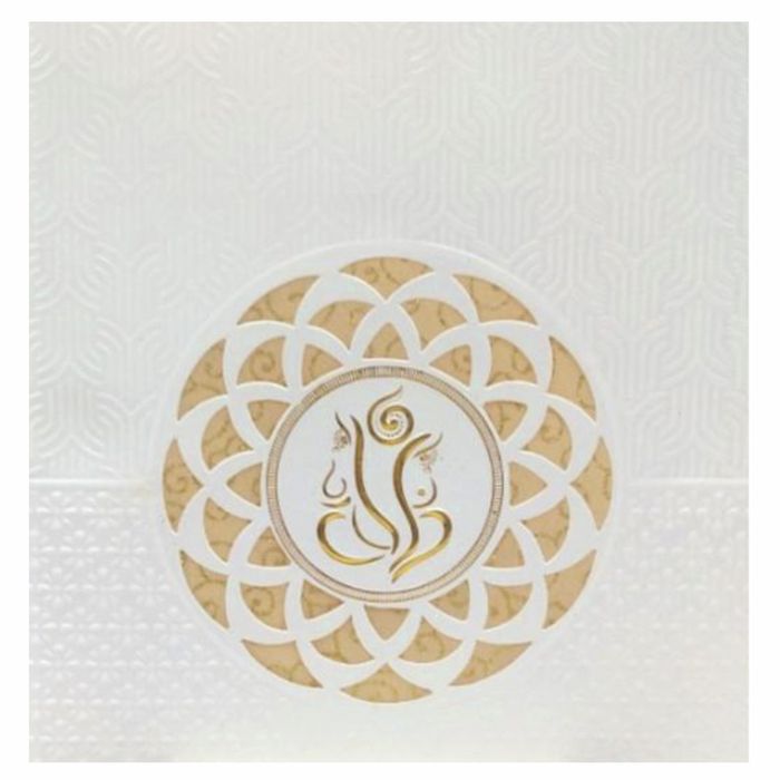 Ganesha With Cut Design Wolly Background Invitation Card-Knk30522