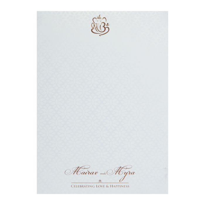 White Acrylic Embossed Wedding Invitation