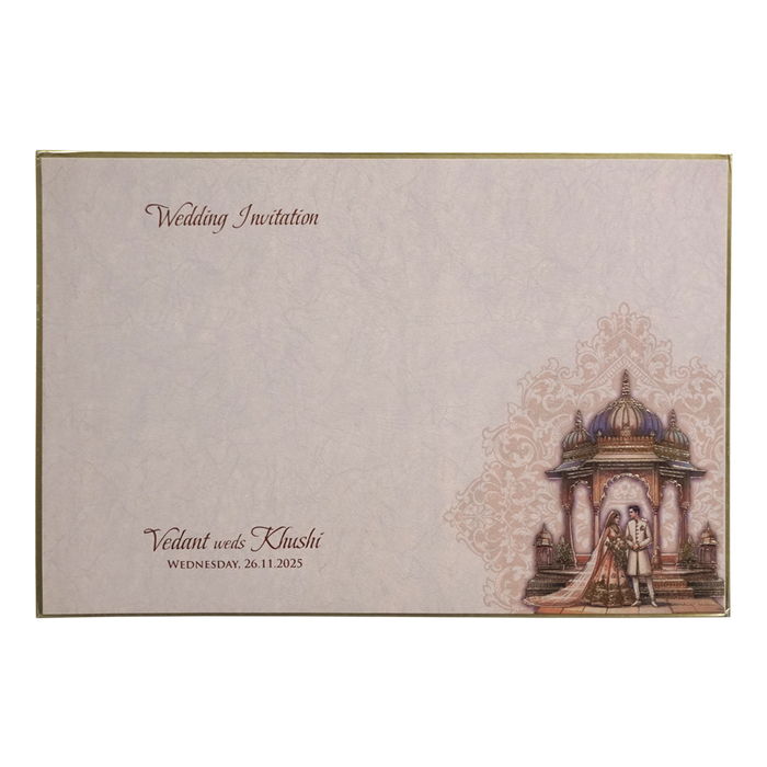 Dusty Pink Premium Embossed Marriage Card