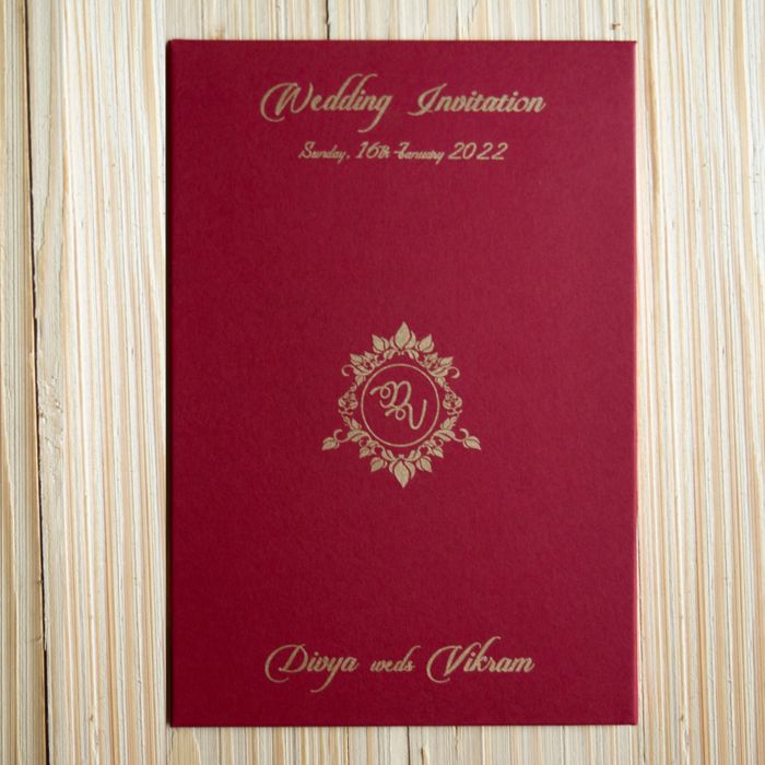 White Premium Acrylic Invitation Card With Red Cover-KNAT3702R