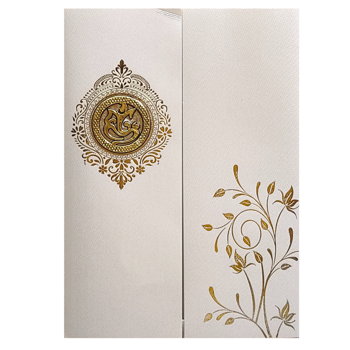 Grey Floral Door Invitation Card