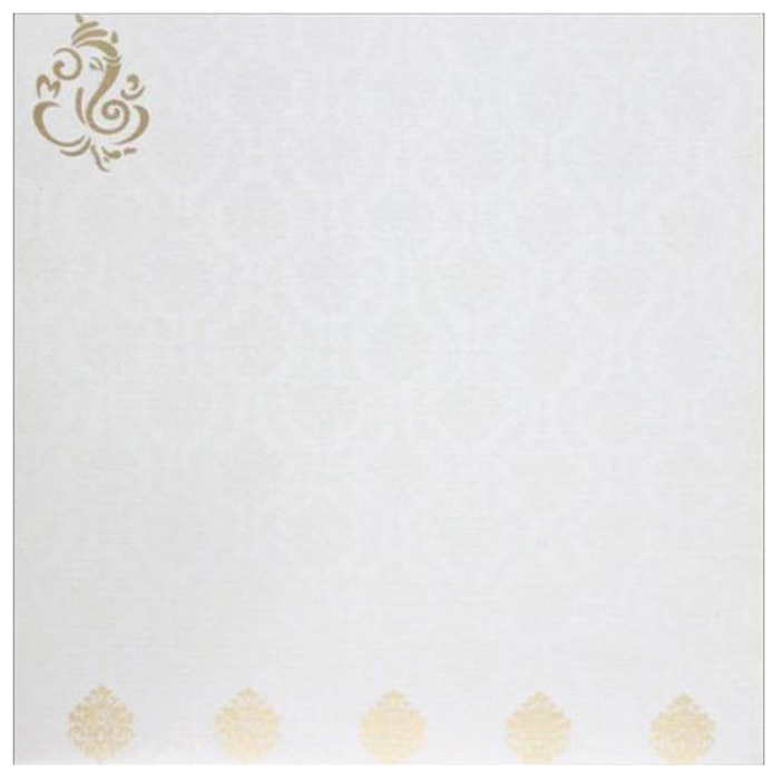 Pleasant Gold Foiling Flower With Ganesha Wedding Card - KNK4114