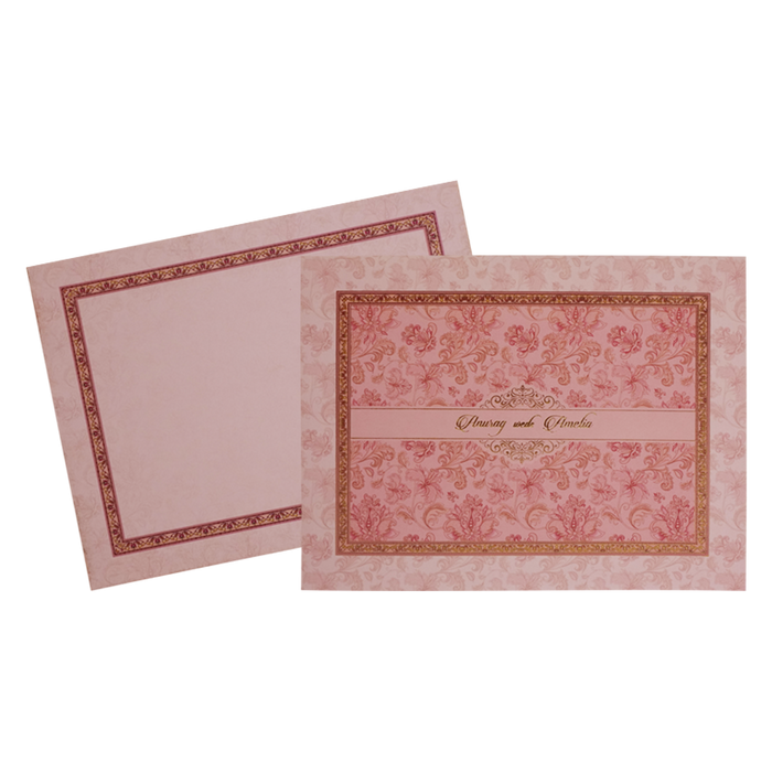 Pink Pattern Designs Wedding Invitation Card