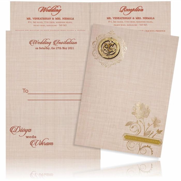 Sandal Metallic Floral Design With Ganesha Sticker And Name Plate-KNCP30SM