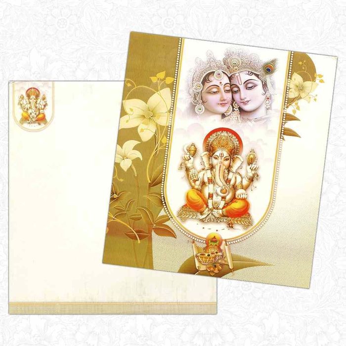 Ratha Krishna Multi Coloured Invitation Card