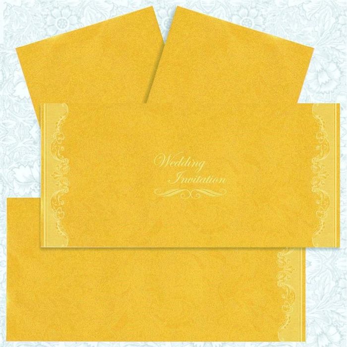 Alluring Gold Shading With Floral Border Wedding Card