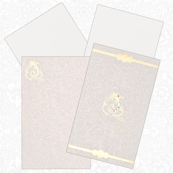 Admirable Ganesha Padded Wedding Card-KNK2280