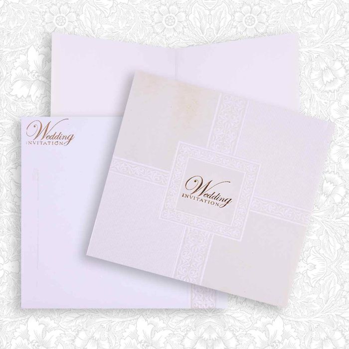 Charming White Multi Religious Wedding Card - KNK3791