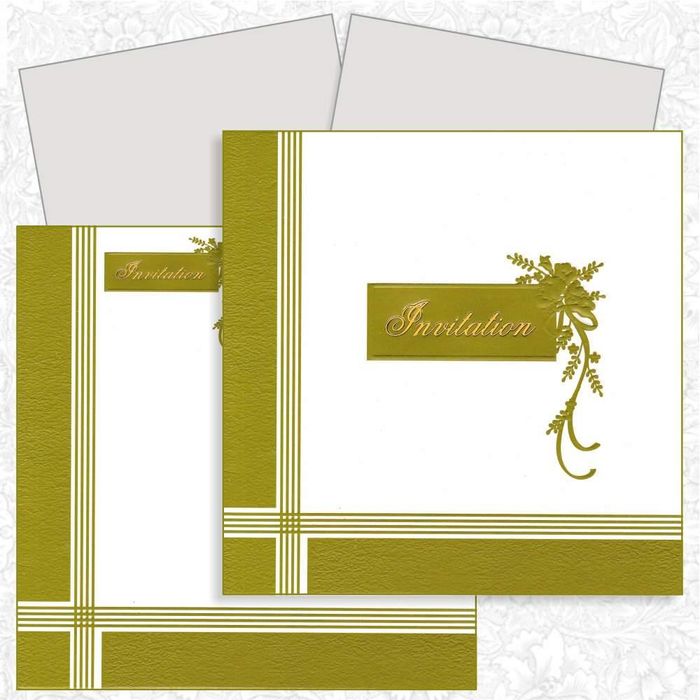 Endearing Green Shading With Blossom Theme Wedding Card - KNK4509