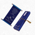 Blue Premium Velvet Scroll Invitation Card With Box In Small Size-KNK4965