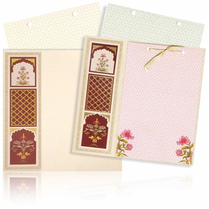 Light Green Floral Laser Cut With Offset Print Invitation Card