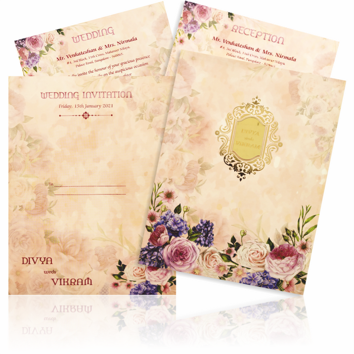 Pink Padded Colourful Floral Design In Offset
