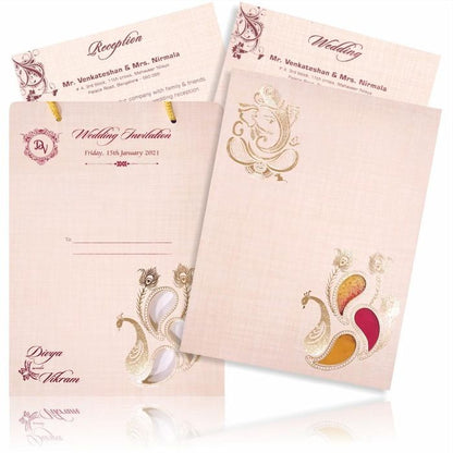 Sandal Premium Padded Invite With Arishina Kuku Design-KNPS9516S