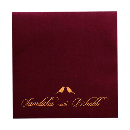 Royal Maroon MDF Invitation