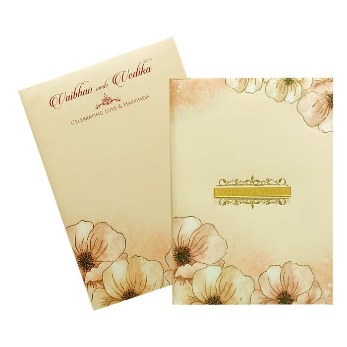 Pink Padded Blossom Invitation Card